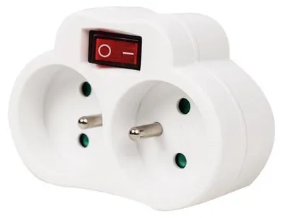 Image de Biplite 2 prises 16 A avec interrupteur - adaptateur électrique français