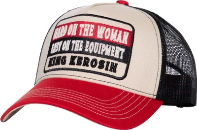 Produktbild von King Kerosin Herren Trucker Cap "hard on the women" Red & Offwhite