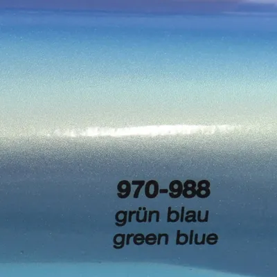 Produktbild von (25€/m²) Oracal 970RA Autofolie 988G Grün-Blau Glanz Folie 152 cm Breite Laufmeterware gegossene Auto Folie selbstklebend