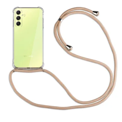 Produktbild von Handykette für Samsung Galaxy A34 5G Handyhülle mit Band Case Hülle mit Kordel Beige / Braun
