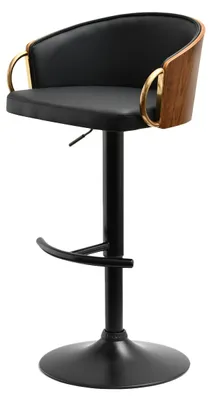 Image de Tabouret de bar CERYS - noyer / noir