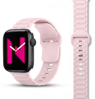 Zdjęcie produktu dla Silikonowa opaska sportowa Pulse 3D do Apple Watch SE/10/9/8/7/6/5/4/3/2/1, 38/40/41/42 mm - delikatny różowy
