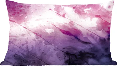 Produktbild von MuchoWow® Zierkissen Sofakissen Wohnzimmer Dekokissen 50x30 cm Aquarell - Lila - Schwarz - Wohnzimmerdekoration - Polster mit Photo