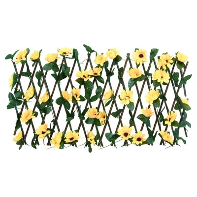 Image de vidaXL Treillis avec lierre artificiel extensible jaune 180x20 cm