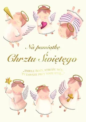 Obrázok produktu pre Karnet A5 Chrzest Henry - Aniołki, Złocenia i Tłoczenia