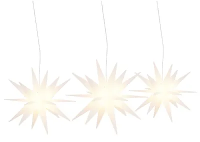 Imagen del producto de vidaXL: 3 estrellas de Navidad LED, plegables, color blanco