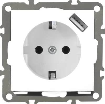 Produktbild von Schuko Steckdose 230V mit USB QUADRA weiß
