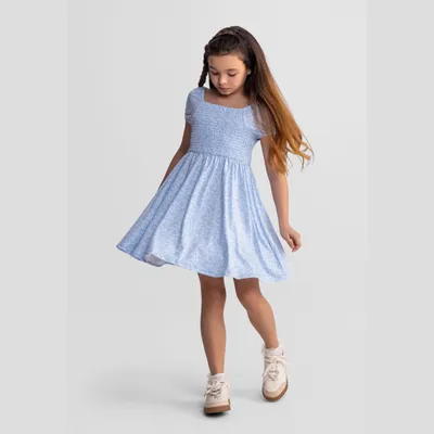Produktbild von Minoti Kleid Hellblau Gr. 128 für Mädchen