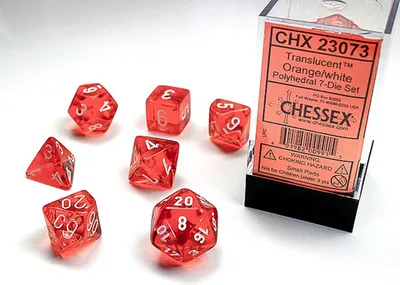 Produktbild von Chessex - Translucent - 7-Die Set - Orange/White