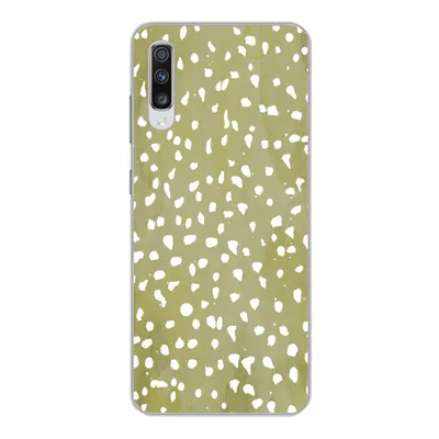 Produktbild von MuchoWow® Handyhülle Schutzhülle Hülle für Samsung Galaxy A70 Polka dots - Weiß - Grün Silikon Softcase Handy Hülle - Schutzhaube