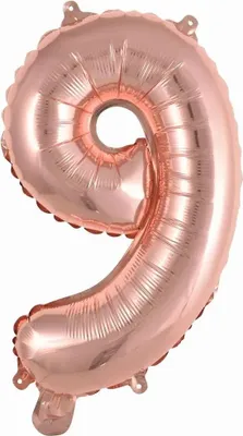 Zdjęcie produktu dla amscan® 9909697 Balon foliowy mini cyfra 9 - 35 cm, różowy