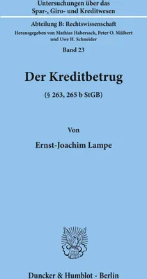 Produktbild von Der Kreditbetrug (§ 263, 265 b StGB).