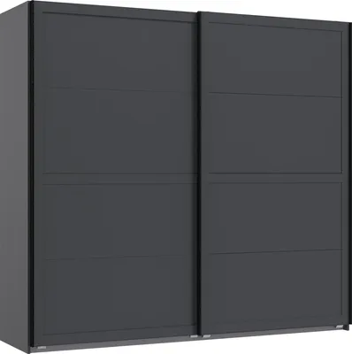 Produktbild von Schwebetürenschrank >Chalet< 2 Böden, 2 Stangen, in Graphit - 225x208x65cm (BxHxT)