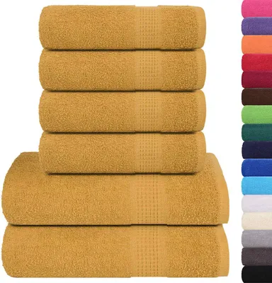 Produktbild von vidaXL 6-tlg. Handtuch-Set FROGN Gold 360 g/m²