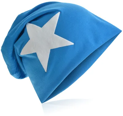 Produktbild von Beanie Muetze Weiss Stern Lichtblau