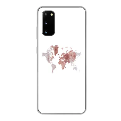 Produktbild von MuchoWow® Handyhülle Schutzhülle Hülle für Samsung Galaxy S20 Weltkarte - Rosa - Farbe Silikon Softcase Handy Hülle - Bild