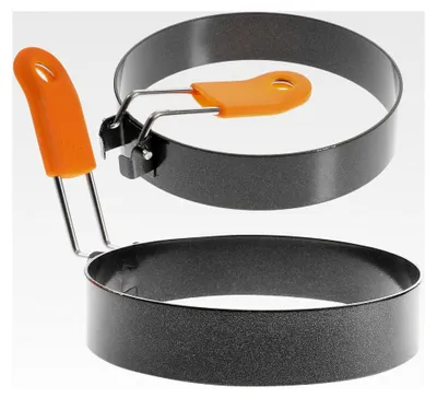 Produktbild von Eierform Pfannkuchenform 2 Stück Antihaftbeschichtet Edelstahl mit Hitzebeständigem Griff zum Braten von Eiern, Frikadellen und Sandwiches