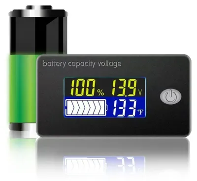 Batteriemonitor 10-100 V, digital, Kapazitätsanzeige mit Temperatur