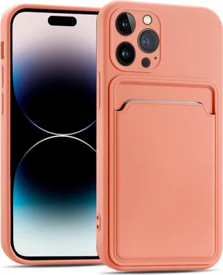 Zdjęcie produktu dla Etui na telefon komórkowy iPhone 14 Pro Silikonowe etui ochronne z otworem na kartę Slim Cover, różowe