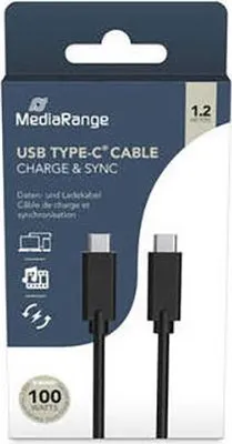 Immagine prodotto di MediaRange MRCS214 MediaRange USB-C Lade-/Datenkabel USB 3.1 10Gbit/s 1,2m sw