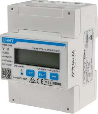Produktbild von ChiliTec 23897 Drehstromzähler - Smartmeter DTSU666 MID geeicht 3-phasig 80A, 230-400V, 4TE