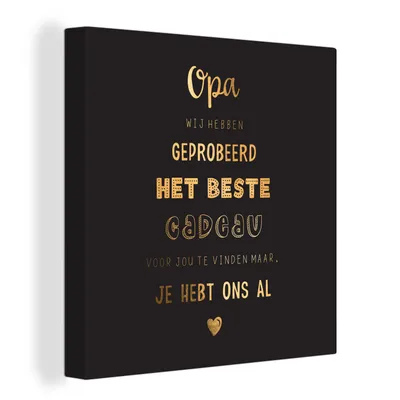 Obrázek produktu pro OneMillionCanvasses® Malba na plátně Nástěnná malba na plátně - Dědeček - Nejlepší dárek - Přísloví - Citáty - 50x50cm