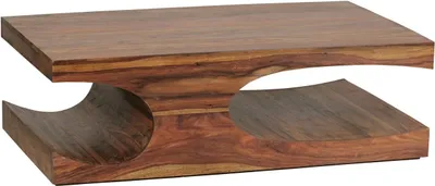 Produktbild von Couchtisch BOHA Massiv-Holz Sheesham 118 cm breit Wohnzimmer-Tisch Design dunkel-braun Landhaus-Stil Beistelltisch