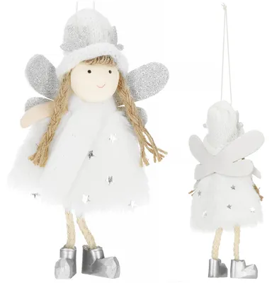 Obrázok produktu pre Vianočná ozdoba - Anjel v klobúku 14 cm