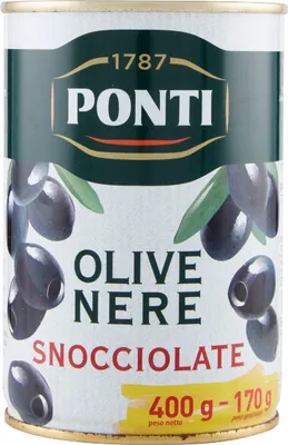 Produktbild von Nere Snocciolate schwarze Oliven 400g - Ponti