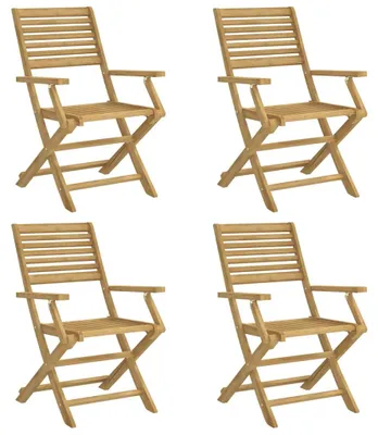 Produktbild von vidaXL Klappstühle, 4 Stück, 54,5 x 61,5 x 86,5 cm, Massivholz Akazie