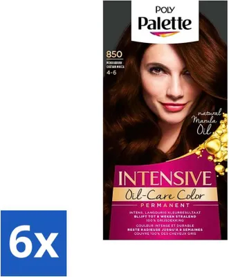 Immagine prodotto di Poly Palette - Colore per capelli - Castano moka 850 - 115 ml - Value pack - 6 pezzi