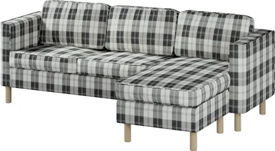 Produktbild von Dekoria Bezug für Pärup 3-Sitzer Sofa mit Recamiere, schwarz- weiss, 235x80x148