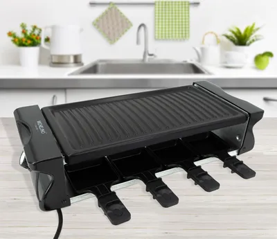 Produktbild von Raclette Grill 1200 W für 8 Personen, 74,5 x 20 x 14,1 cm, Antihaft-Beschichtung