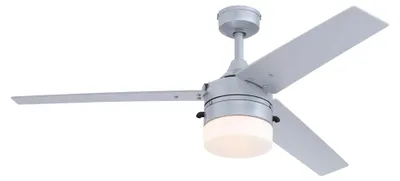 Image de Ventilateur de plafond avec éclairage et chainettes pour l'extérieur Riverton Argent 132 cm