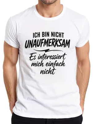 Productafbeelding van Ik ben niet onoplettend. Statement T-shirt voor heren, wit, maat XL