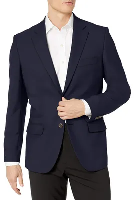 Productafbeelding van A. Essentiële herenblazer van stretchmateriaal, met lange mouwen, klassieke pasvorm, kleur: [kleur]