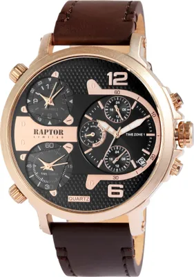 Produktbild von RAPTOR LIMITED Multifunktions-Herrenuhr "Maxx" mit Echtlederband