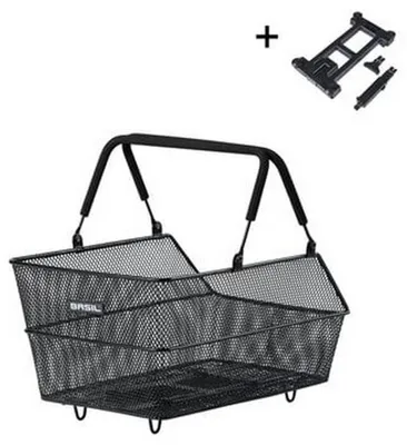 Produktbild von Basil Cento S MIK - feinmaschiger Stahl-Hinterradkorb mit MIK-Adapterplatte, ...