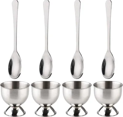 Produktbild von Edelstahl Eierlöffel Set für weichgekochte Eier Frühstück 8-teilig