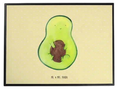 Produktbild von Mr. & Mrs. Panda schreibtischunterlage Avocado Kern - Gelb Pastell - Geschenk, Schreibunterlage, Vegan, Spruch Leben, schreibtischauflagen, Frucht, tischpad, Pflanze