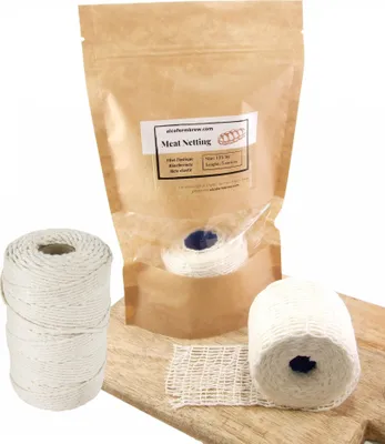 Produktbild von Fleischnetz 125mm / 5m + Wurstgarn 80m - Schinkennetz, Räuchernetz, Küchengarn, Kochgarn