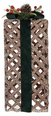 Obrázok produktu pre Dekoratívna figúrka od spoločnosti Clayre & Eef, vianočná téma, darček, hnedá, ratan, rozmer 20x20x53 cm