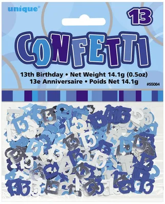 Image de Confettis avec chiffres 13 14 g 1 paquet.