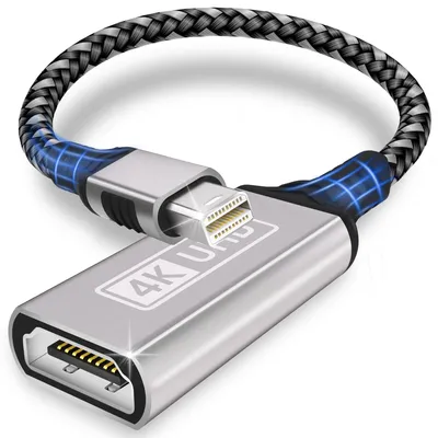 Produktbild von Mini DisplayPort zu HDMI-Adapter, 4K bei 30 Hz, vergoldete Nylonummantelung