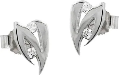 Immagine prodotto di Orecchino a perno 8x5mm zircone oro bianco 14ct oro 8x5mm