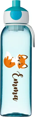 Produktbild von Wasserflasche für Kinder Personalisiert mit Namen zur Schule Kindergarten Sportflasche für Getränke Auslaufsichere Trinkflasche mit einem starken Verschluss BPA-frei Fox [110]