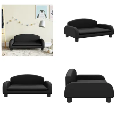 Produktbild von vidaXL Kindersofa Schwarz 70x45x30 cm Kunstleder - Kindersofa - Kindersofas - Minisofa - Spielzimmersofa