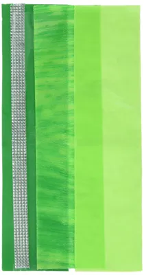 Wachsplatten Mix Grün/Silber, 3 Stück + Streifen, 20 x 5 cm