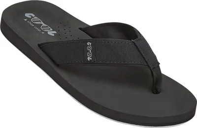 Produktbild von Cool Shoe Corp. Herren Slipper Log in Schwarz, Größe 43 – Anatomisches Fußbett, EVA-Sohle, Atmungsaktive Bänder