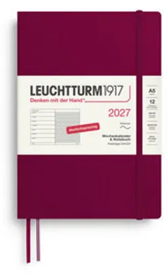 Produktbild von Wochenkalender & Notizbuch Medium A5 Port Red 2027